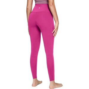 🆕Women’s Hot Pink Polyester High Waisted Tummy Control Yoga Pants Fitness Gym